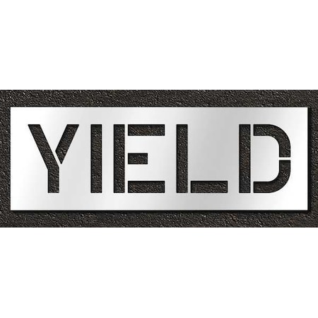 Rae Pavement Stencil, Message, Yield, 12 in Character Height, Highway Gothic Font, Polyethylene, Clear STL-116-71226