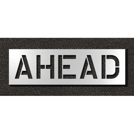 Rae Pavement Stencil, Message, Ahead, 12 in Character Height, Highway Gothic Font, Polyethylene, Clear STL-116-71228