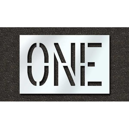 Rae Pavement Stencil, Message, One, 18 in Character Height, Highway Gothic Font, Polyethylene, Clear STL-116-71809