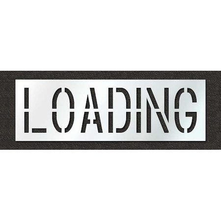 Rae Pavement Stencil, Message, Loading, 18 in Character Height, Highway Gothic Font, Polyethylene STL-116-71812