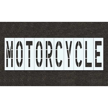 Rae Pavement Stencil, Message, Motorcycle, 48 in Character Height, Highway Gothic Font, Polyethylene STL-116-74816