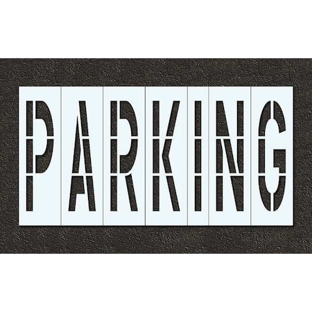 Rae Pavement Stencil, Message, Parking, 48 in Character Height, Highway Gothic Font, Polyethylene STL-116-74822