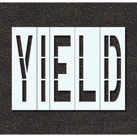 Rae Pavement Stencil, Message, Yield, 48 in Character Height, Highway Gothic Font, Polyethylene, Clear STL-116-74826