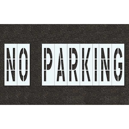 Rae Pavement Stencil, Message, No Parking, 48 in Character Height, Highway Gothic Font, Polyethylene STL-116-74832