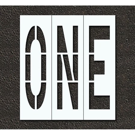 Rae Pavement Stencil, Message, One, 48 in Character Height, Highway Gothic Font, Polyethylene, Clear STL-116-74809