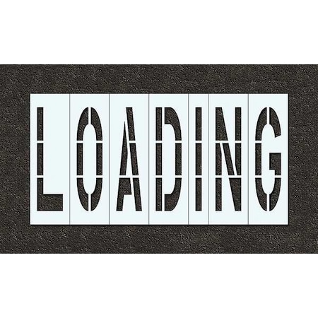 Rae Pavement Stencil, Message, Loading, 48 in Character Height, Highway Gothic Font, Polyethylene STL-116-74812