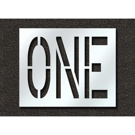 Rae Pavement Stencil, Message, One, 24 in Character Height, Highway Gothic Font, Polyethylene, Clear STL-116-72409
