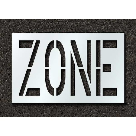 Rae Pavement Stencil, Message, Zone, 24 in Character Height, Highway Gothic Font, Polyethylene, Clear STL-116-72424