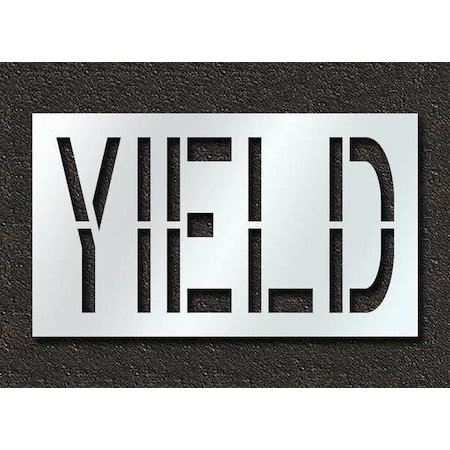 Rae Pavement Stencil, Message, Yield, 24 in Character Height, Highway Gothic Font, Polyethylene, Clear STL-116-72426