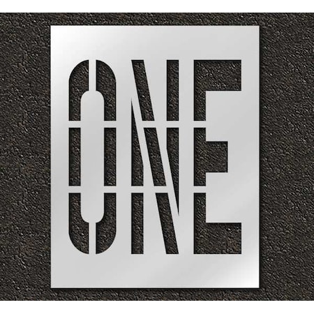 Rae Pavement Stencil, Message, One, 36 in Character Height, Highway Gothic Font, Polyethylene, Clear STL-116-73609