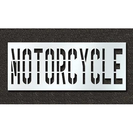 Rae Pavement Stencil, Message, Motorcycle, 36 in Character Height, Highway Gothic Font, Polyethylene STL-116-73616