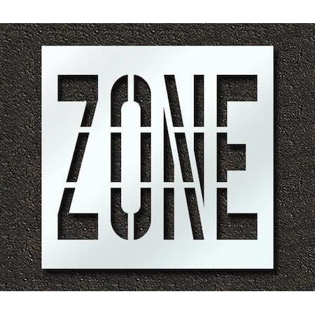Rae Pavement Stencil, Message, Zone, 36 in Character Height, Highway Gothic Font, Polyethylene, Clear STL-116-73624