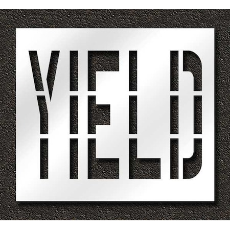 Rae Pavement Stencil, Message, Yield, 36 in Character Height, Highway Gothic Font, Polyethylene, Clear STL-116-73626