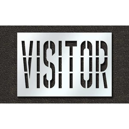 Rae Pavement Stencil, Message, Visitors, 36 in Character Height, Highway Gothic Font, Polyethylene STL-116-73634