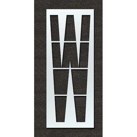 Rae Airport Pavement Stencil, Letter, W, 120 in Character Height, Highway Gothic Font, Clear, 1 Pieces STL-108-F120W