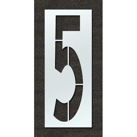 Rae Airport Pavement Stencil, Number, 5, 108 in Character Height, Highway Gothic Font, Polyethylene STL-108-F1085