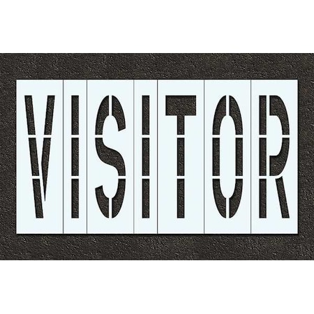 Rae Pavement Stencil, Message, Visitors, 48 in Character Height, Highway Gothic Font, Polyethylene STL-116-74834