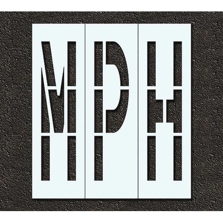Rae Pavement Stencil, Message, Mph, 48 in Character Height, Highway Gothic Font, Polyethylene, Clear STL-116-74837