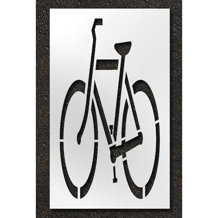 Rae Pavement Stencil, Symbol, Bike Lane - Mutcd, 72 in Character Height, Not Applicable Font, Clear STL-116-5100
