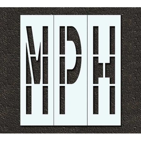 Rae Pavement Stencil, Message, Mph, 96 in Character Height, Highway Gothic Font, Polyethylene, Clear STL-116-79637