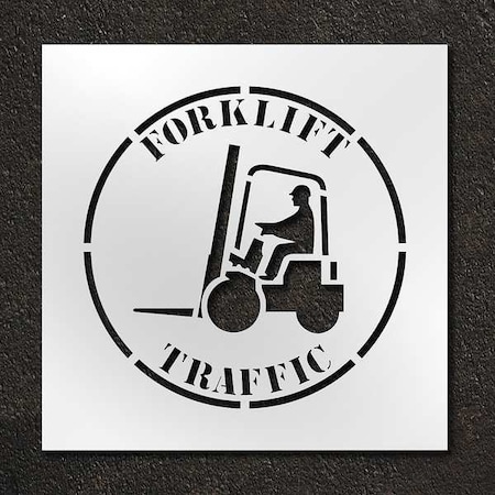 Rae Stencil, Symbol, Fork Lift Traffic Area, 24 in Character Height, Polyethylene, Clear, 1 Pieces STL-116-12402