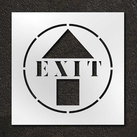 Rae Stencil, Symbol, Exit With Arrow, 24 in Character Height, Polyethylene, Clear, 1 Pieces STL-116-12405