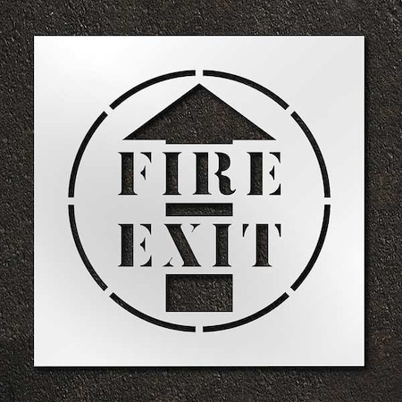Rae Stencil, Symbol, Fire Exit, 24 in Character Height, Polyethylene, Clear, 1 Pieces STL-116-12406