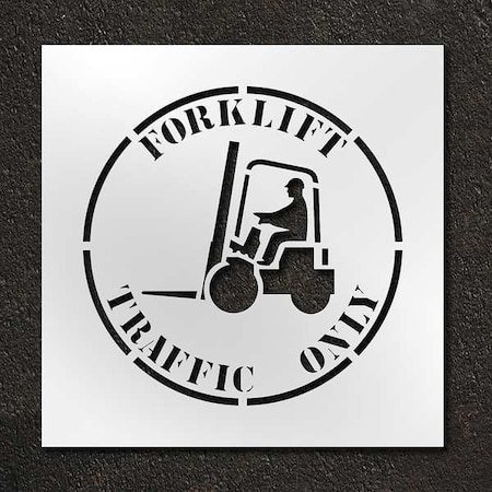 Rae Stencil, Symbol, Forklift Traffic Only, 24 in Character Height, Polyethylene, Clear, 1 Pieces STL-116-12412