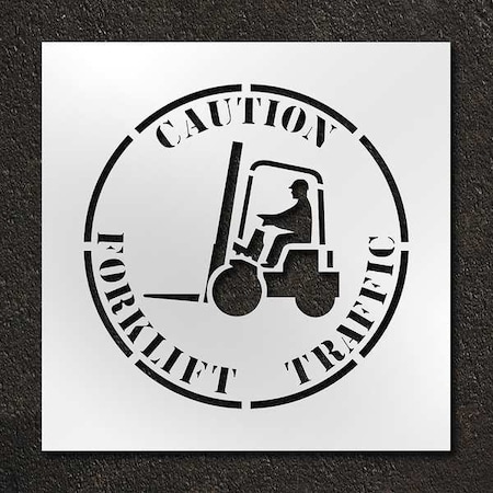 Rae Stencil, Symbol, Caution Forklift Traffic, 24 in Character Height, Polyethylene, Clear, 1 Pieces STL-116-12415