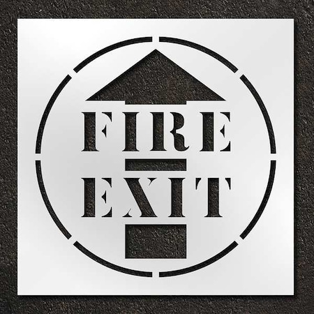 Rae Stencil, Symbol, Fire Exit, 42 in Character Height, Polyethylene, Clear, 1 Pieces STL-116-14806