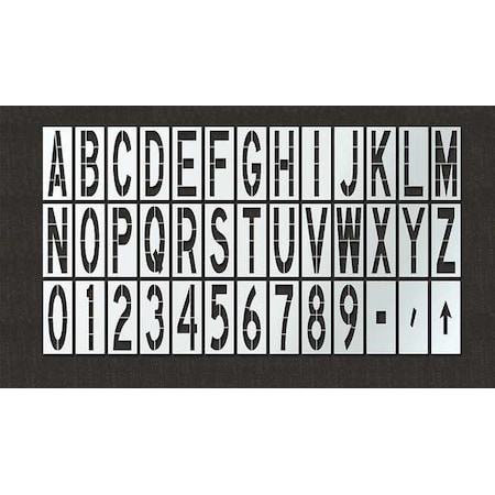 Rae Airport Pavement Stencil, Combination Set, 108 in Character Height, Highway Gothic Font, Clear STL-108-F108KIT