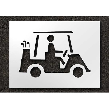 Rae Golf Course Stencil, Symbol, Cart Logo, 16 in Character Height, Highway Gothic Font, Clear, 1 Pieces STL-116-75604