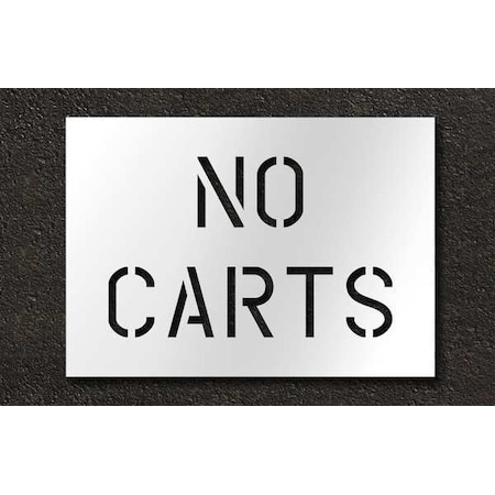 Rae Golf Course Stencil, Message, No Carts, 15 in Character Height, Highway Gothic Font, Clear, 1 Pieces STL-116-75600