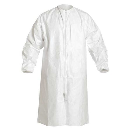 Dupont Disposable Lab Frock, Tyvek(R) IsoClean(R), Serged, 57 in, White, 30 PK IC264SWH4X00300C