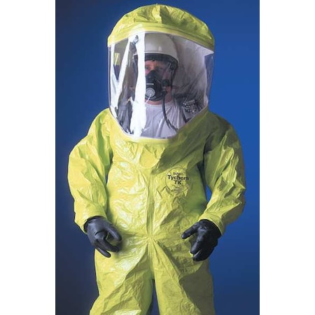 Dupont Tychem 10000 Encapsulated Level A Suit, 4XL TK555TLY4X000100