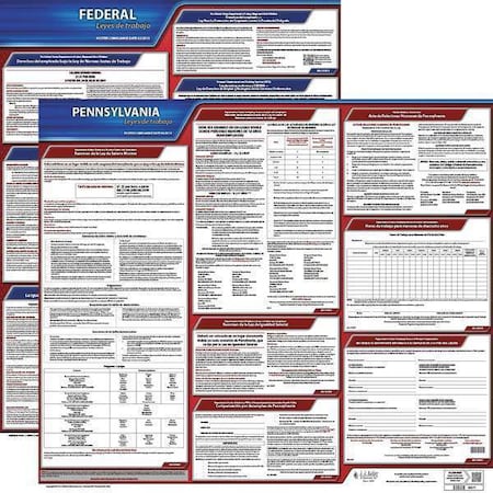 Jj Keller Labor Law Poster, Fed/STA, PA, SP, 20inH, 3yr 200-PA-3