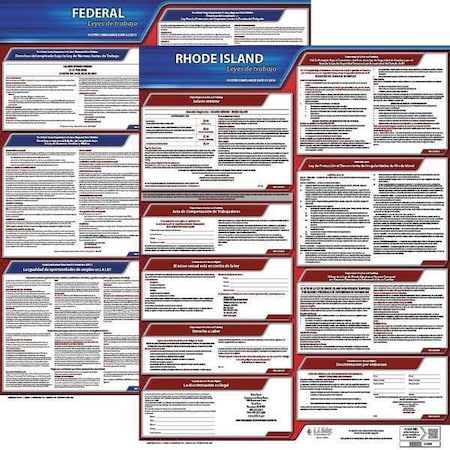 Jj Keller Labor Law Poster, Fed/STA, RI, SP, 20inH, 3yr 200-RI-3