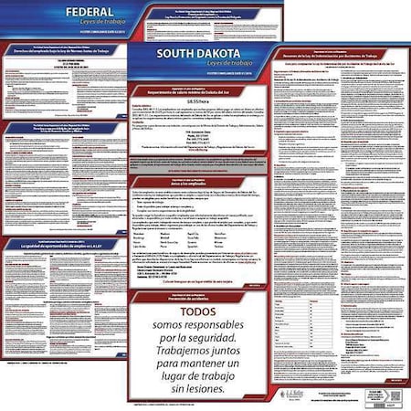 Jj Keller Labor Law Poster, Fed/STA, SD, SP, 20inH, 1yr 200-SD-1