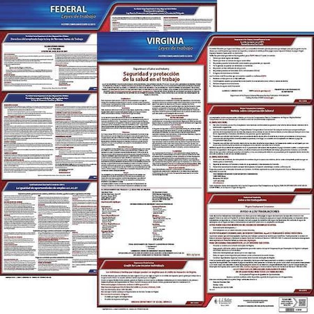 Jj Keller Labor Law Poster, Fed/STA, VA, SP, 20inH, 1yr 200-VA-1