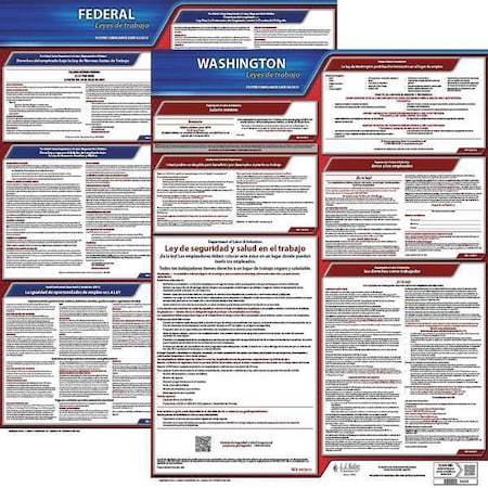 Jj Keller Labor Law Poster, Fed/STA, WA, SP, 20inH, 3yr 200-WA-3