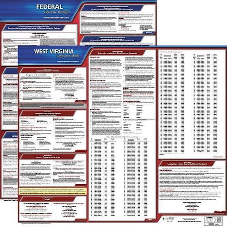 Jj Keller Labor Law Poster, Fed/STA, WV, SP, 20inH, 3yr 200-WV-3