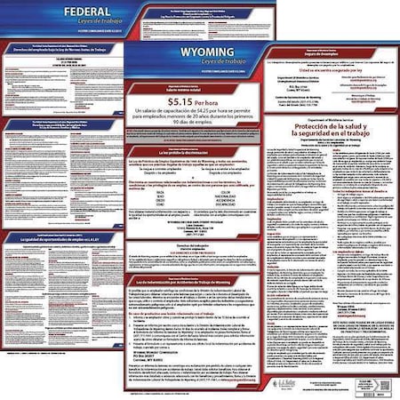 Jj Keller Labor Law Poster, Fed/STA, WY, SP, 20inH, 3yr 200-WY-3