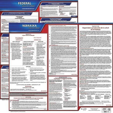 Jj Keller Labor Law Poster, Fed/STA, NE, SP, 20inH, 3yr 200-NE-3