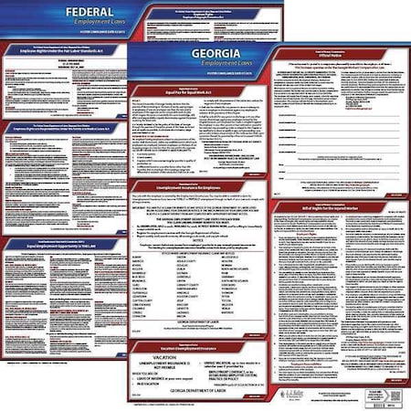 Jj Keller LaborLaw Poster, Fed/STA, GA, ENG, 20inH, 3yr 100-GA-3