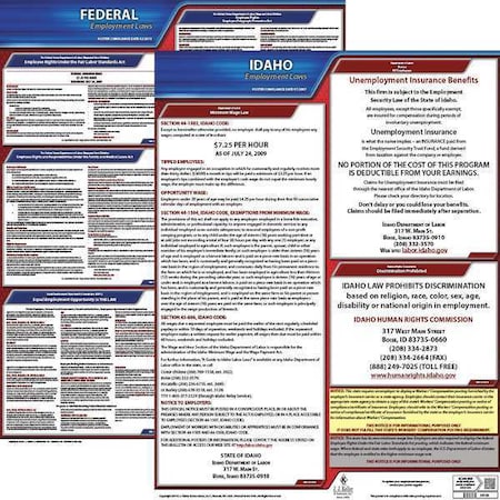 Jj Keller LaborLaw Poster, Fed/STA, ID, ENG, 20inH, 1yr 100-ID-1