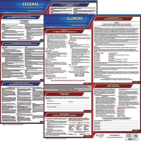 Jj Keller LaborLaw Poster, Fed/STA, IL, ENG, 20inH, 1yr 100-IL-1