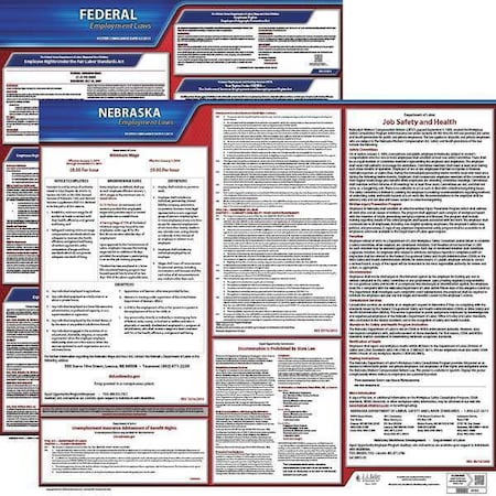 Jj Keller LaborLaw Poster, Fed/STA, NE, ENG, 20inH, 1yr 100-NE-1