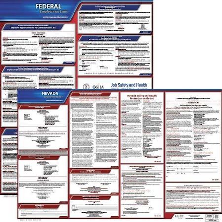 Jj Keller LaborLaw Poster, Fed/STA, NV, ENG, 20inH, 1yr 100-NV-1