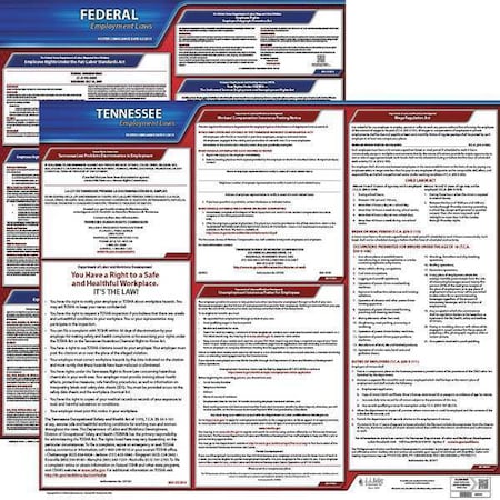 Jj Keller LaborLaw Poster, Fed/STA, TN, ENG, 20inH, 1yr 100-TN-1