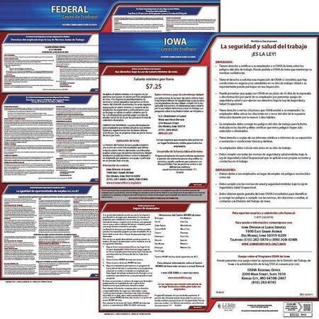 Jj Keller Labor Law Poster, Fed/STA, IA, SP, 20inH, 1yr 200-IA-1